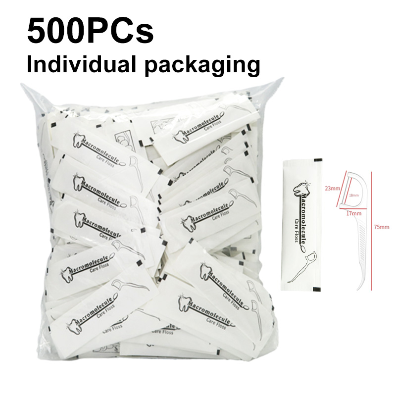 Dental Floss Picks - Fil dentaire jetable écologique, 500 pièces,