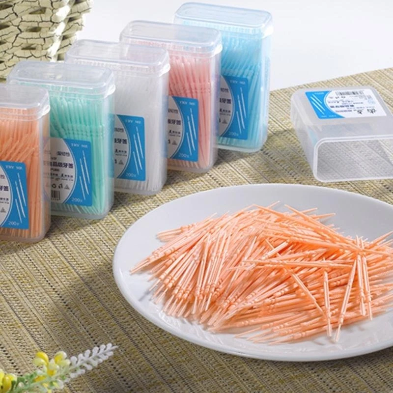 Dental Floss Picks - Brosse interdentaire en plastique à Double