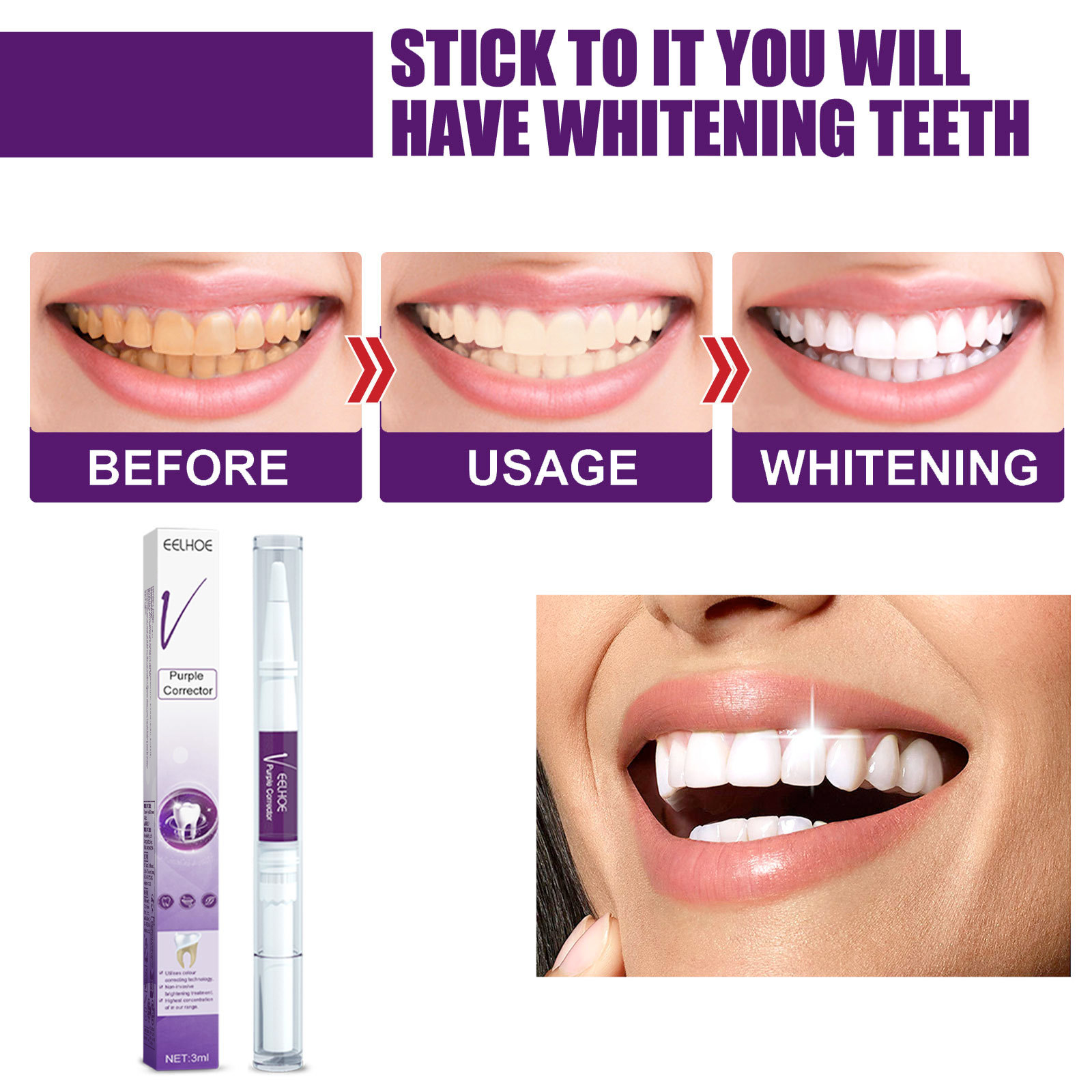 Stylo dentifrice violet pour b - Whitening Pen Bleach avis et prix